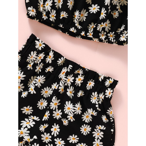 Youkan Fashioon summer baby girl top and pants 2 piece clothing set 