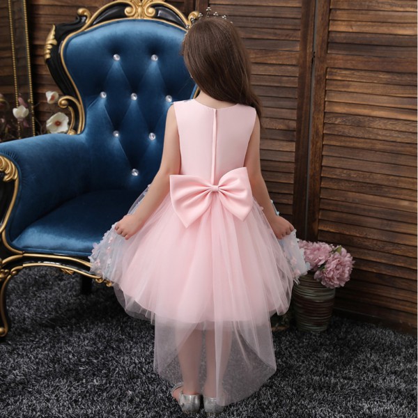 Youkan Fashion 1-5y Girl Princess Clothing Kids Dress Lace Embroidery 3D flower with mesh Party Princess Dress