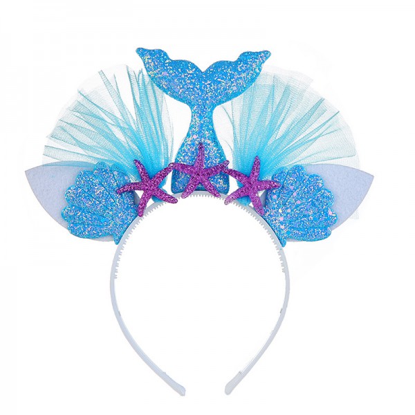 2020  new princes headband fish scales tail sequins headband mermaid headband 