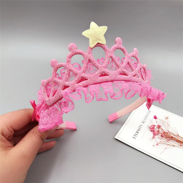 Girls Crown Headband Glittering Hair Bands Accessory Princess Headwear 