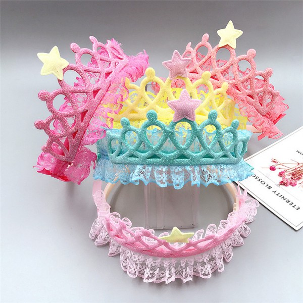 Girls Crown Headband Glittering Hair Bands Accesso...