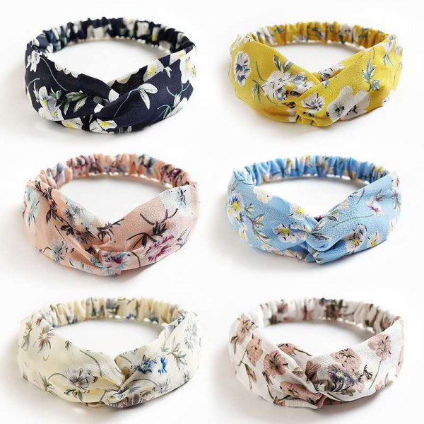Wholesale Headband Flower Fashion Elastic Cross Ha...