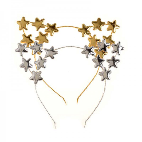 Gold Star Metal New Years Party Headband for child