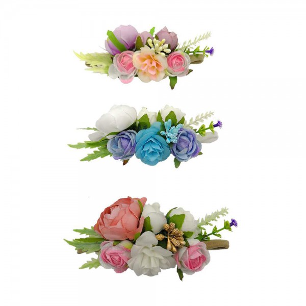 Girl's Large Flower Headband Hair Crown Summer Wed...