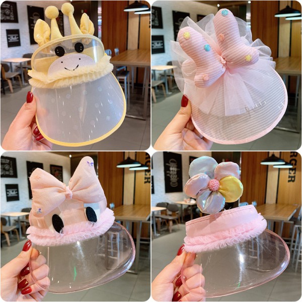  Cartoon Kids Protective Hat Transparent Face Isol...