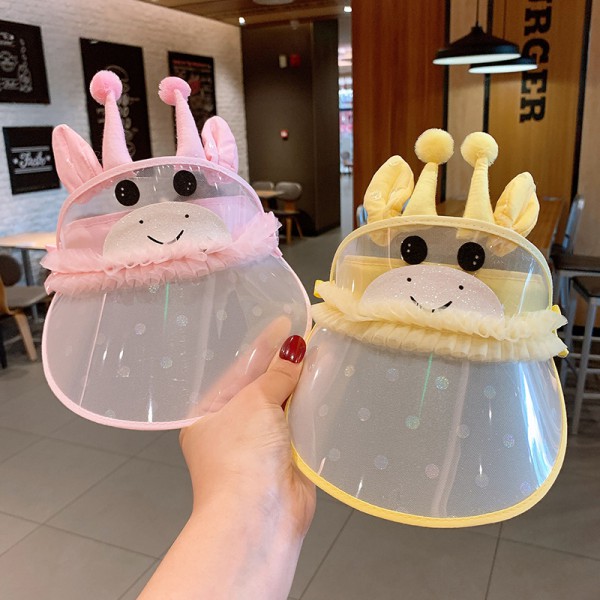  Cartoon Kids Protective Hat Transparent Face Isolation Hat For Children 