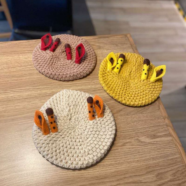 Youkan Fashion Decorate Kids Beret For Children Kn...