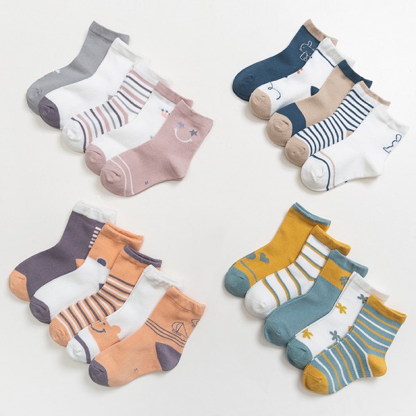 Wholesale Spring Kids Candy Color Cotton Socks 