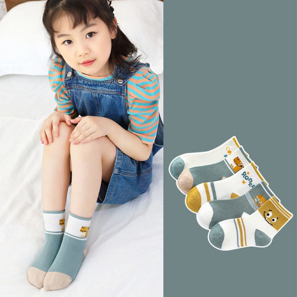 Youkan  Fashion warm cute stripe wholesale baby children kids socks 
