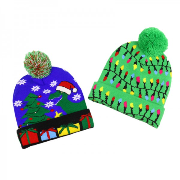 Autumn and winter knitted christmas woven hats 