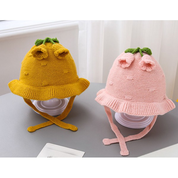 Autumn and winter knitted kids woven hats 