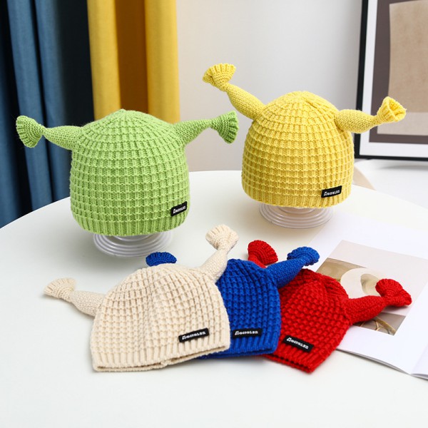 Autumn and winter department retro knitted twist short eaves basin hat female Korean fashion thick wool line warm 100 match fisherman hat