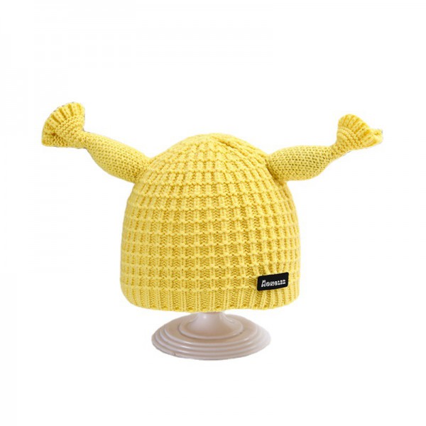 Autumn and winter department retro knitted twist short eaves basin hat female Korean fashion thick wool line warm 100 match fisherman hat