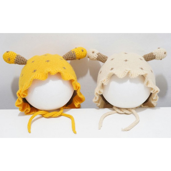 Autumn and winter baby warm knitted hat Children and babies wool ear protectors