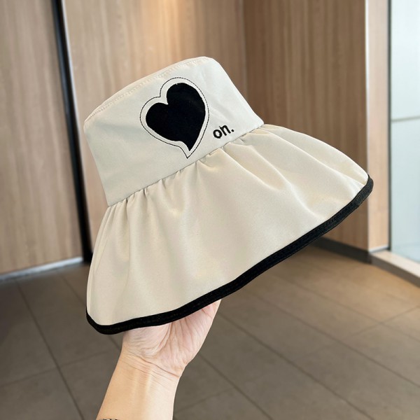 Korean version of the summer love sun shade face UV protection sun hat big eaves fisherman hat