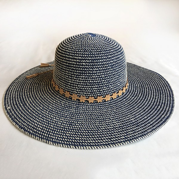 Summer new elegant versatile wide eaves dome braid straw hat basin hat window shopping sunshade hat ladies beach hat 