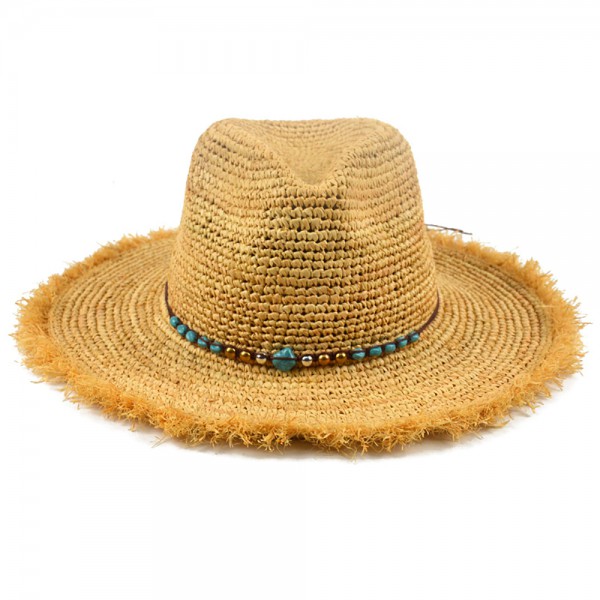 Summer beach 100% Lafite hat High quality crochet Lady lafite top hat sunscreen fur rim sun hat