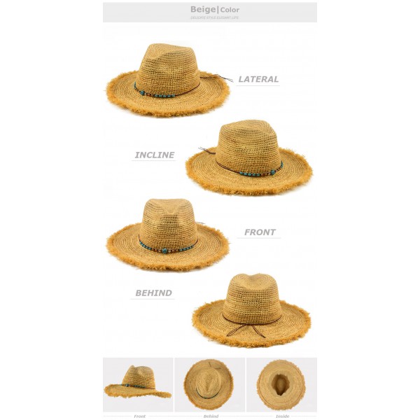 Summer beach 100% Lafite hat High quality crochet Lady lafite top hat sunscreen fur rim sun hat