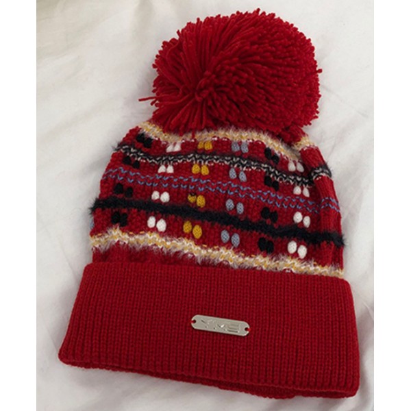 YouKan Fashion Wholesale Colorful Winter Knitted  Fur Beanie Hat 