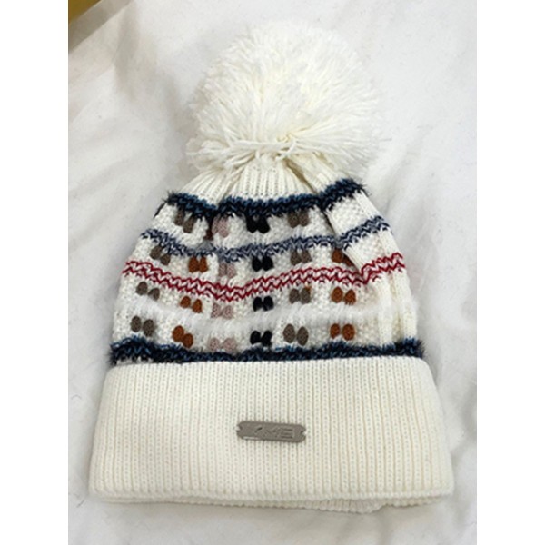 YouKan Fashion Wholesale Colorful Winter Knitted  Fur Beanie Hat 