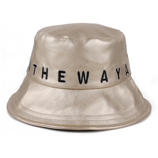2020 Winter YouKan Fashion PU Leather  Bucket Hat  Foldable Fishing Cap