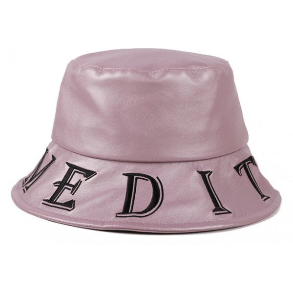 YouKan Fashion High Quality Embroidery Soft PU Leather Bucket Hat 