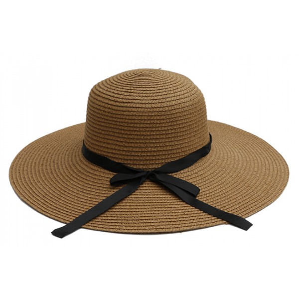 YouKan Fashion Wide Brim Women Summer Beach Sun Floppy Paper Straw Hat