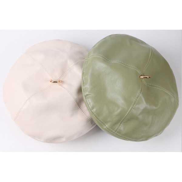 High End Leather Beret Hat Custom Beret Cap For Wo...
