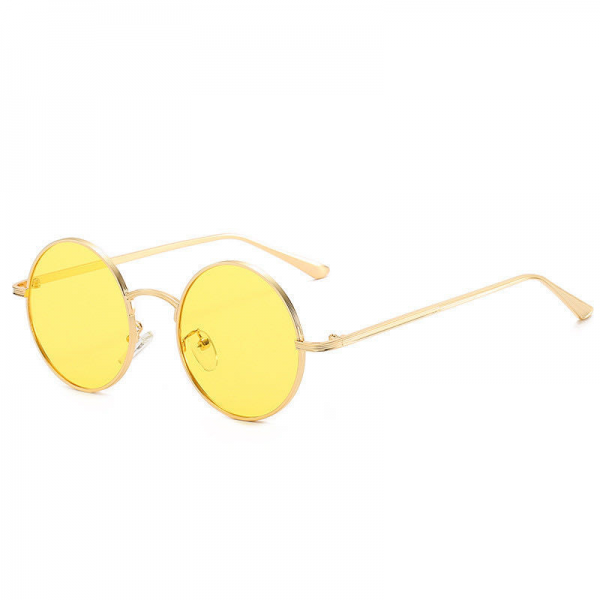 Starhope New Men Women Unisex Retro Vintage Gold Metal Round Sunglasses