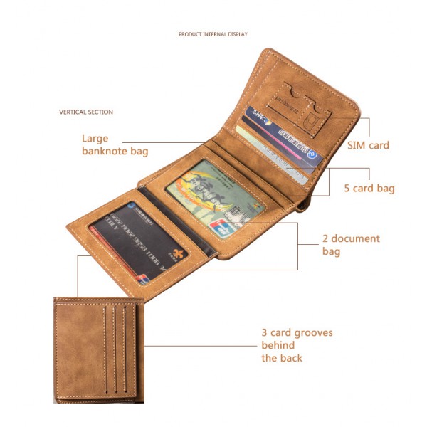 New Design ID Card Leather Wallet For Men